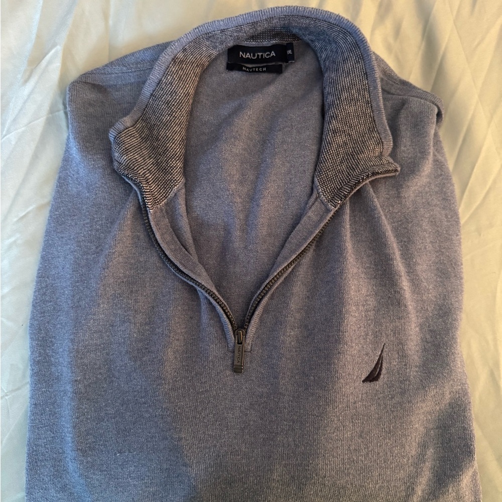 Nautica Men's Zip-Up Blue Sweater